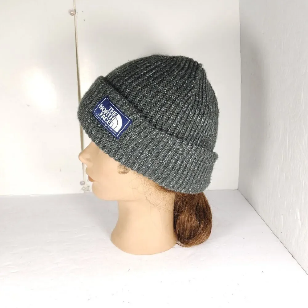 The North Face Unisex OS The Salty Dog Green Arcylic Ribbed Cuffed Beanie Hat